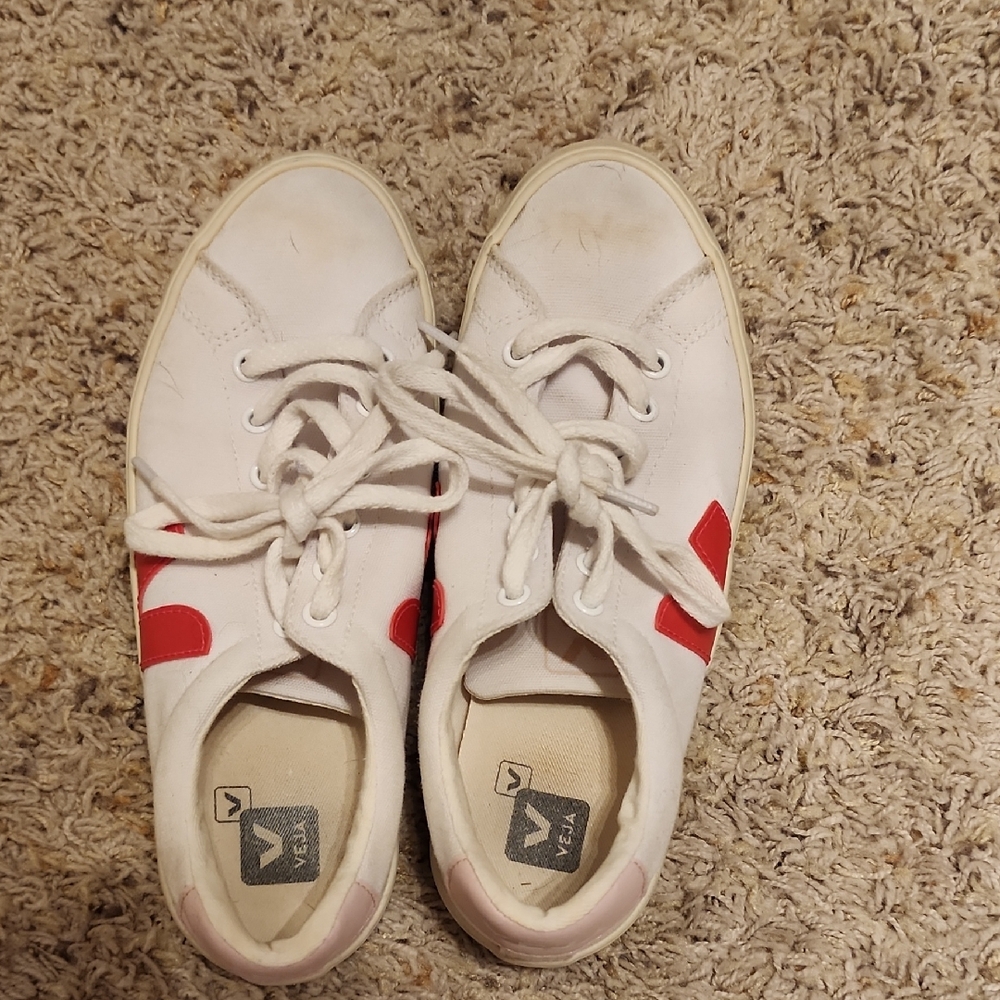 Veja Women's Athletic Shoes - White and Red